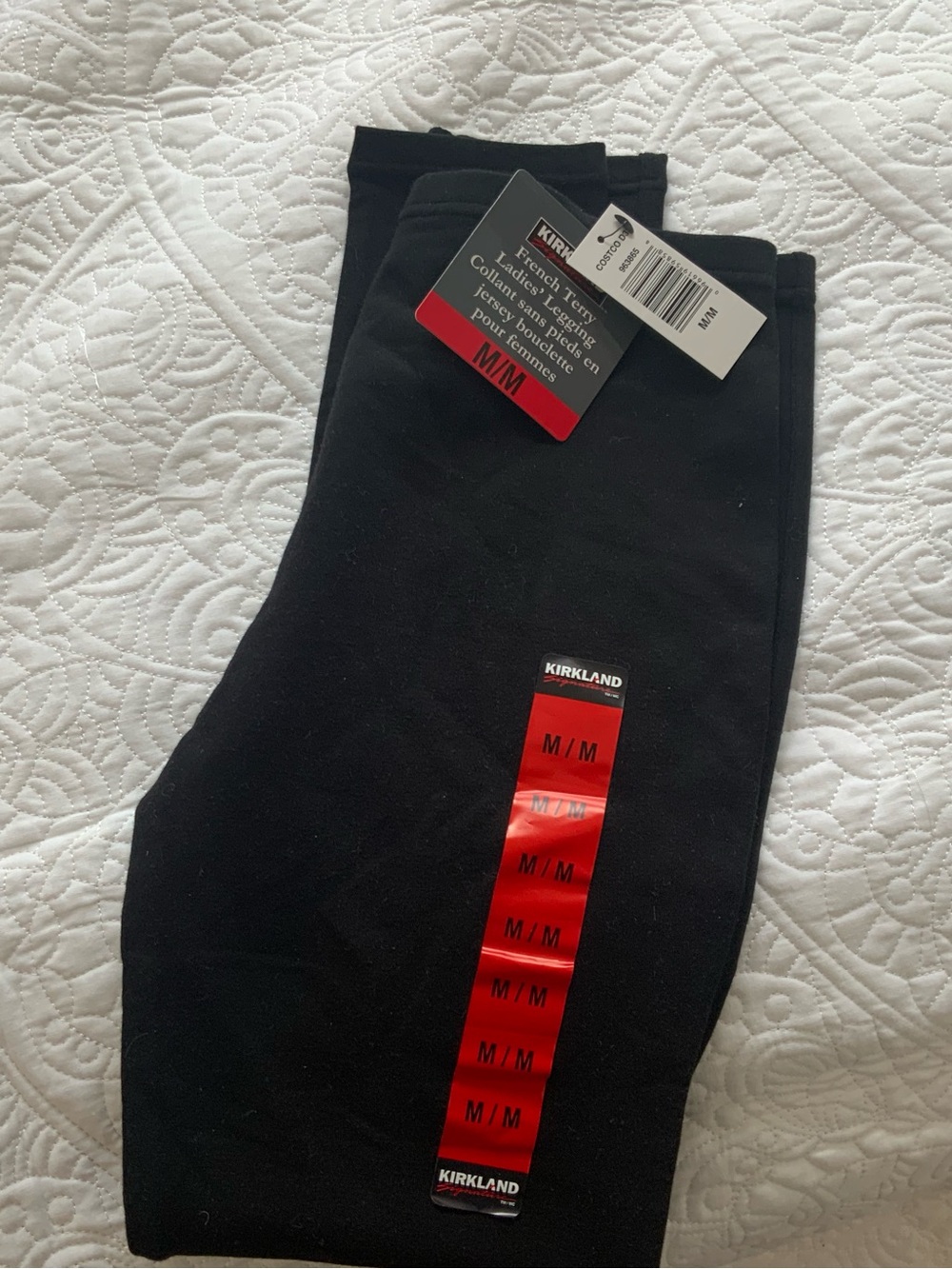 French Terry black leggings Kirkland NWT